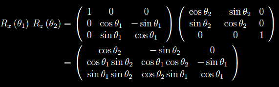 spazio euclideo,composizione di rotazioni,matrice di rotazione,commutatore