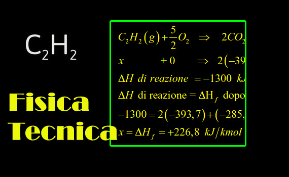 equazioni termochimiche,entalpia,acetilene