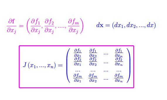 differenziale,funzione vettoriale,matrice jacobiana