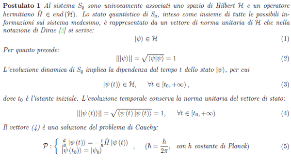 Meccanica quantistica, determinismo fisico,problema di Cauchy