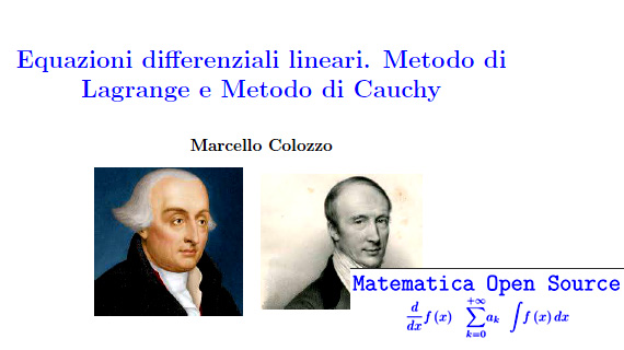 equazioni differenziali lineari non omogenee,metodo di lagrange, metodo di variazione delle costanti arbitrarie