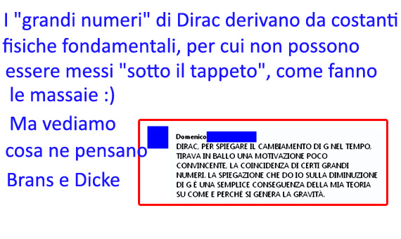 teoria dei grandi numeri di Dirac,teoria di Brans-Dicke