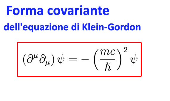 Forma covariante dell'equazione di Klein-Gordon
