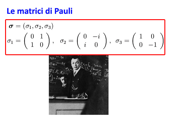 parametrizzazione di SU(2),matrici di pauli