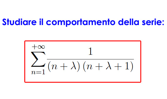 serie numerica, convergenza,esercizi