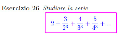 studio della convergenza/divergenza di una serie numerica