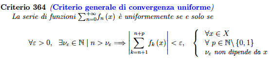 serie di funzioni,criterio generale di convergenza uniforme,criterio di Cauchy