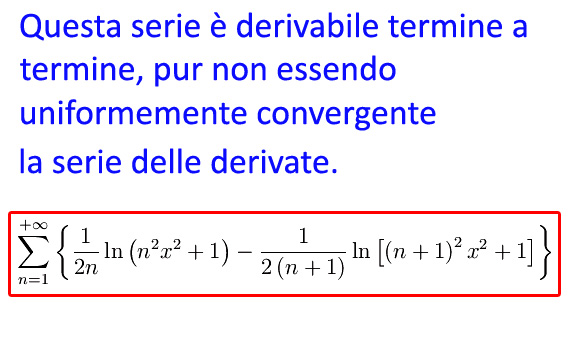 derivazione termine a termine, convergenza uniforme,serie delle derivate