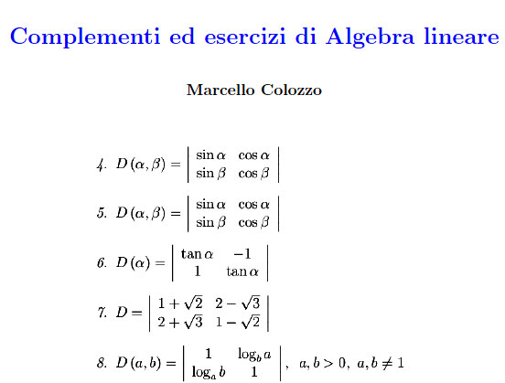 algebra lineare, esercizi svolti