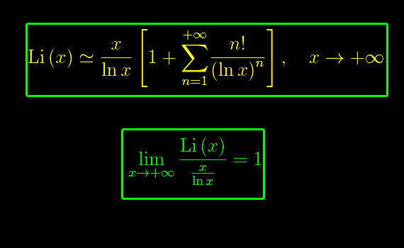logaritmo integrale,sviluppo asintotico,teorema dei numeri primi