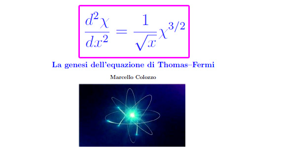 modello di thomas fermmi, atomo di thomas fermi,equazione di thomas-fermi