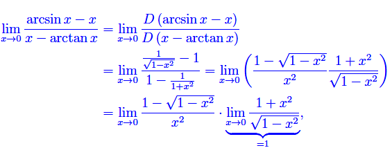 limiti,forma indeterminata 0/0, regola di de L'Hospital,arcsinx,arctanx