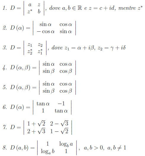 determinanti del secondo ordine,esercizi svolti,algebra lineare