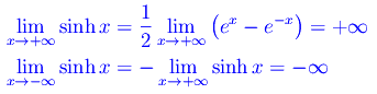 Limiti delle funzioni iperboliche e delle funzioni iperboliche inverse,seno iperbolico,coseno iperbolico,tangente iperbolica,settore seno iperbolico