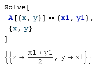 endomorfismo inverso,mathematica,equazioni operatoriali,solve