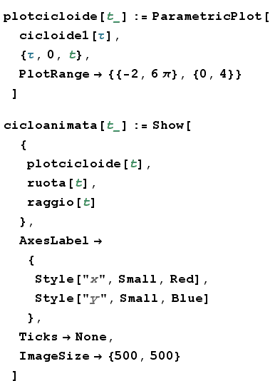 mathematica,grafica,direttive bidimensionali,cicloide