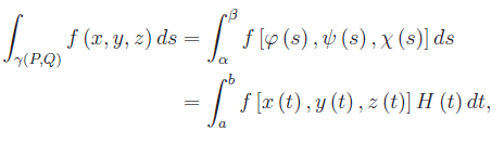 integrali curvilinei,funzione,schema di calcolo