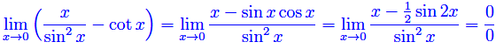 limite,forma indeterminata infinito meno infinito,cotangente