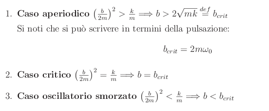 oscillatore armonico smorzato,caso aperiodico,resistenza passiva,attrito
