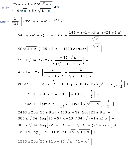integrali indefiniti,mathematica